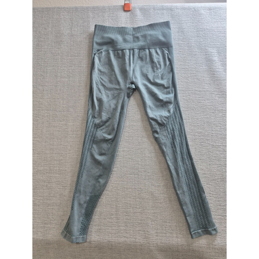 Fabletics High Waisted Seamless Leggings Womens Small Gray Ribbed Texture Detail - Picture 2 of 12